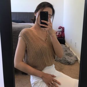 ❤️Caramel knitted lace top